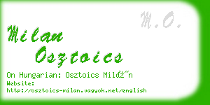 milan osztoics business card